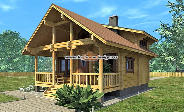 3D log cabin